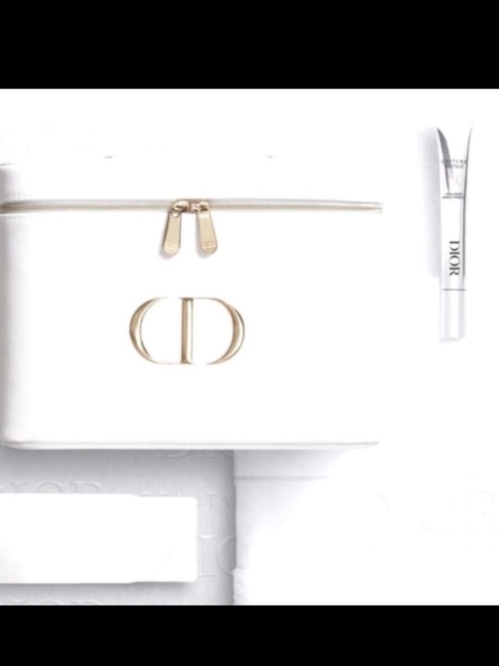 Dior White Cosmetic Vanity Case with mirror-NIB